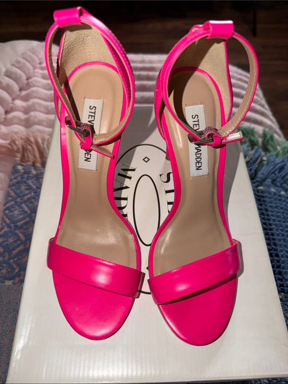 Steve Madden Hot Pink Ankle Strap Heels